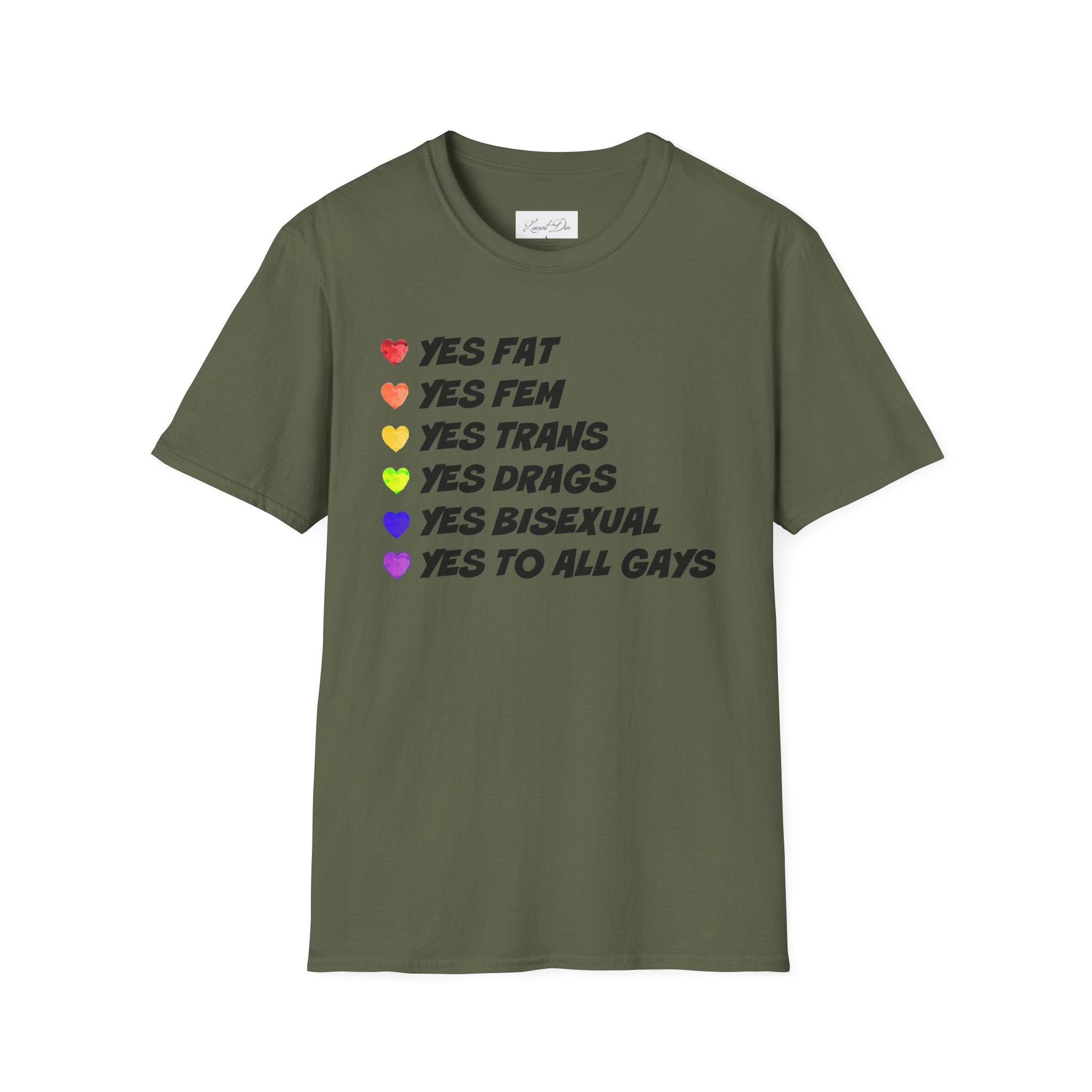 Pride T-Shirt - 'yes to all types of gays'