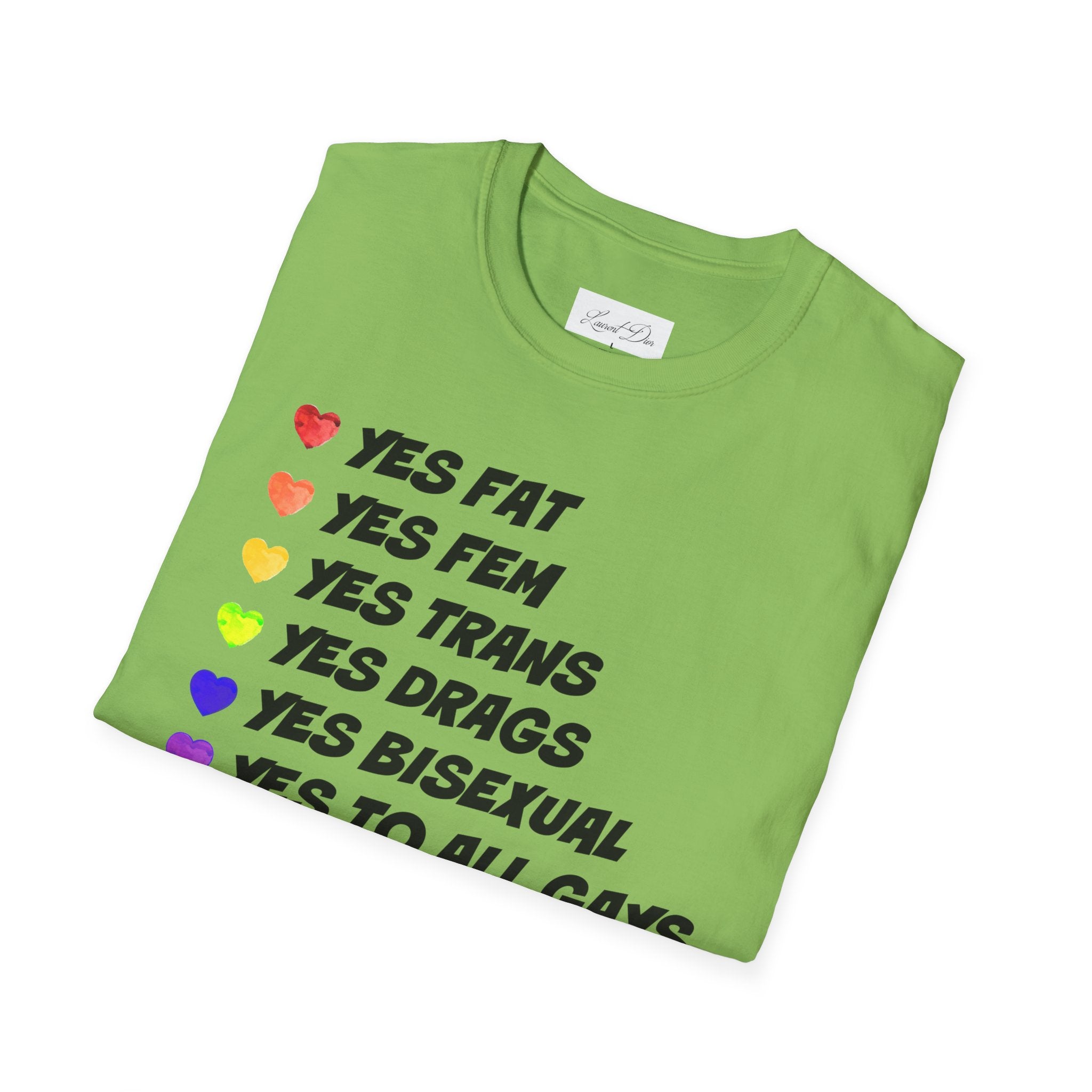 Pride T-Shirt - 'yes to all types of gays'