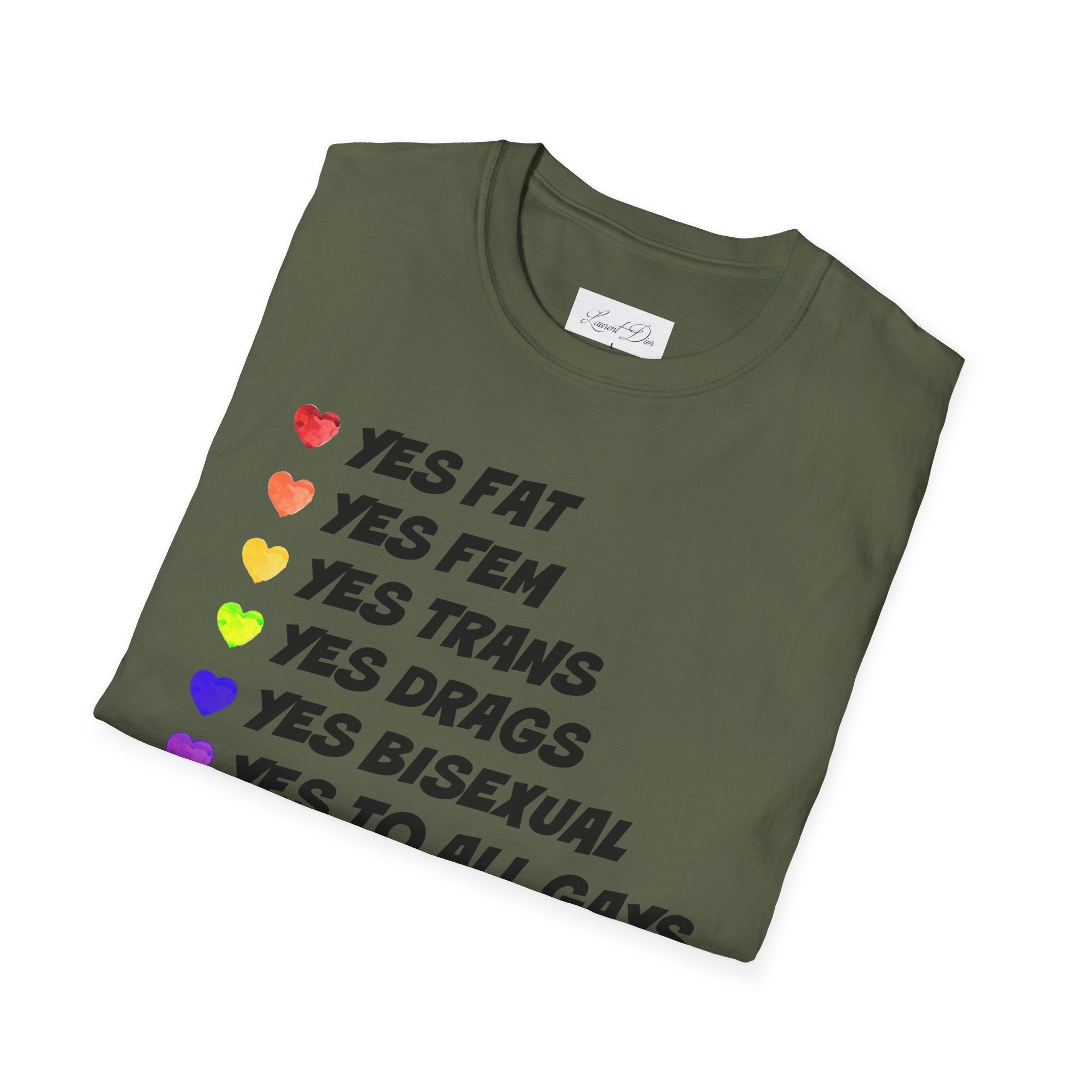 Pride T-Shirt - 'yes to all types of gays'